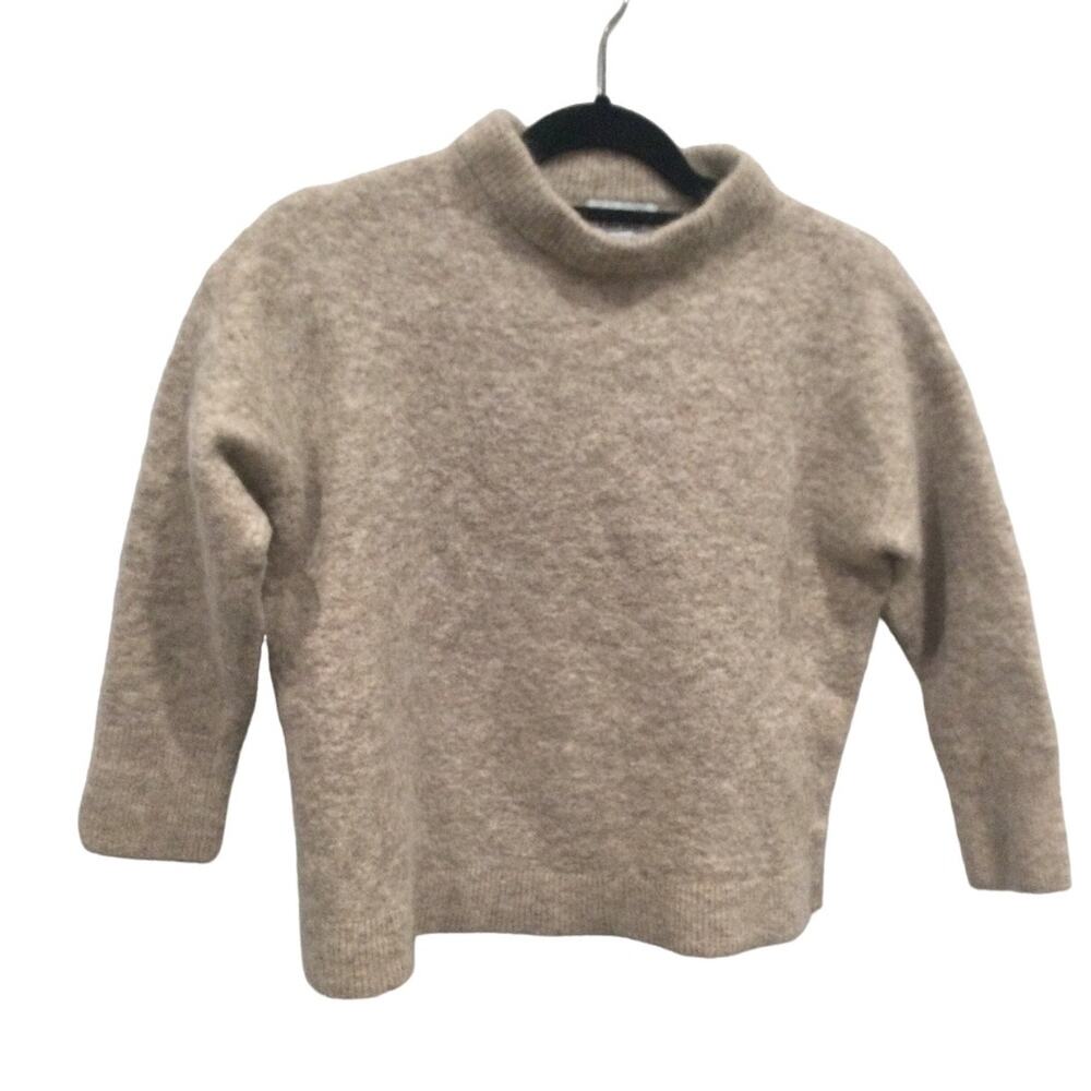 & other stories alpaca wool sweater womens S camel beige minimalist preppy boho
